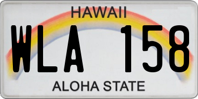 HI license plate WLA158