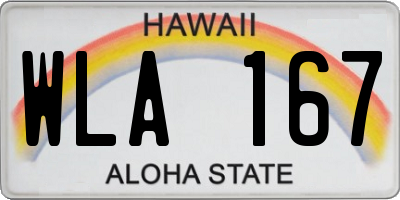 HI license plate WLA167