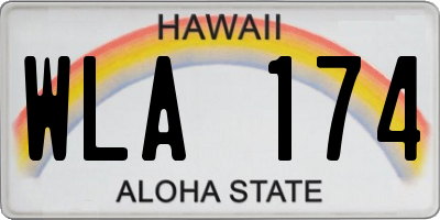 HI license plate WLA174