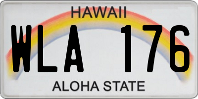 HI license plate WLA176