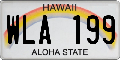 HI license plate WLA199