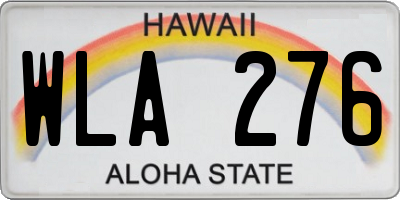 HI license plate WLA276