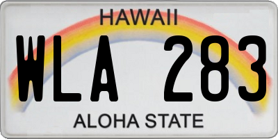 HI license plate WLA283