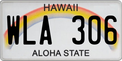 HI license plate WLA306
