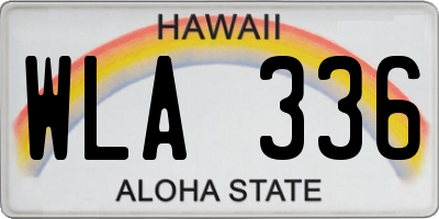 HI license plate WLA336