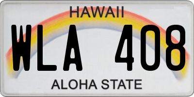 HI license plate WLA408