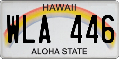 HI license plate WLA446