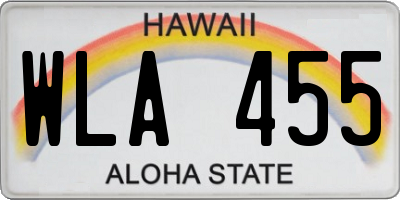 HI license plate WLA455