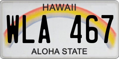 HI license plate WLA467