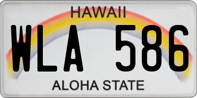 HI license plate WLA586