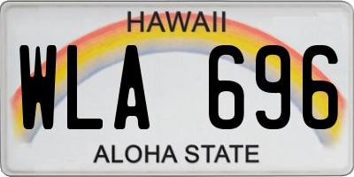 HI license plate WLA696