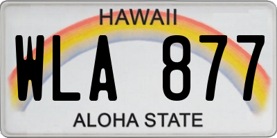 HI license plate WLA877