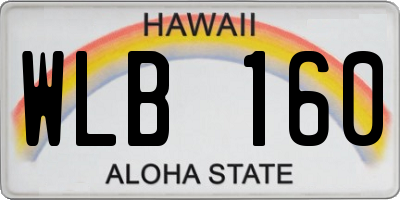 HI license plate WLB160
