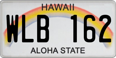 HI license plate WLB162