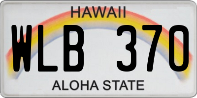 HI license plate WLB370