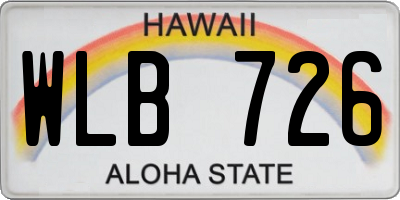 HI license plate WLB726