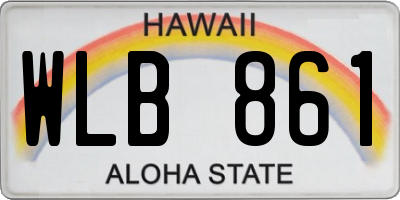 HI license plate WLB861