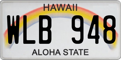 HI license plate WLB948