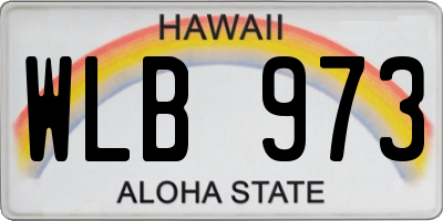 HI license plate WLB973
