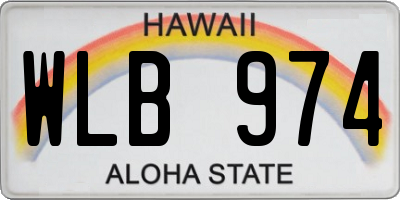 HI license plate WLB974