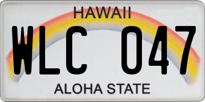 HI license plate WLC047