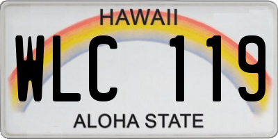 HI license plate WLC119