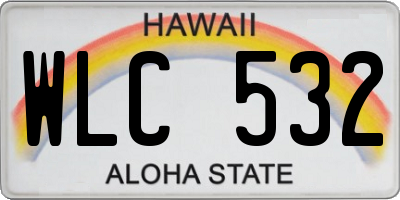HI license plate WLC532
