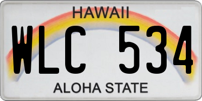 HI license plate WLC534
