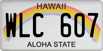 HI license plate WLC607