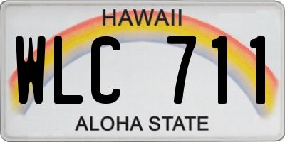 HI license plate WLC711