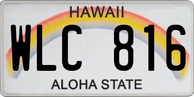 HI license plate WLC816