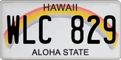 HI license plate WLC829