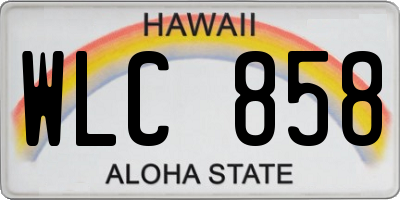 HI license plate WLC858