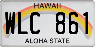 HI license plate WLC861