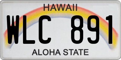 HI license plate WLC891