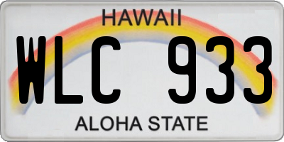 HI license plate WLC933