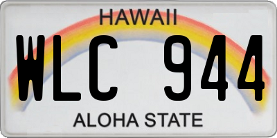 HI license plate WLC944