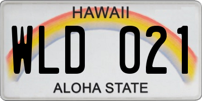 HI license plate WLD021