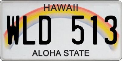 HI license plate WLD513