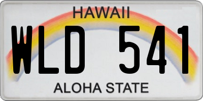 HI license plate WLD541