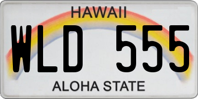 HI license plate WLD555