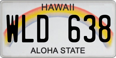 HI license plate WLD638