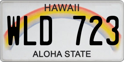 HI license plate WLD723