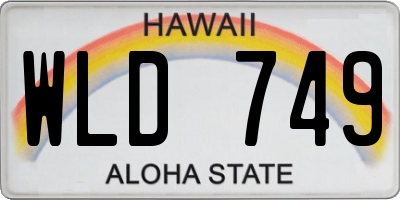 HI license plate WLD749