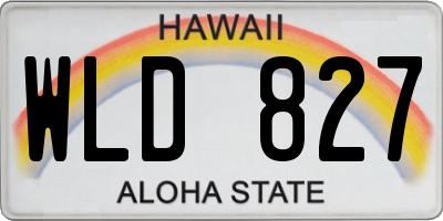 HI license plate WLD827