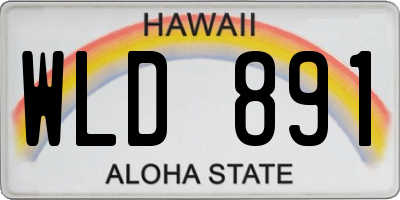 HI license plate WLD891