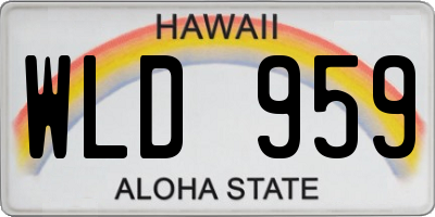 HI license plate WLD959