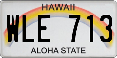 HI license plate WLE713