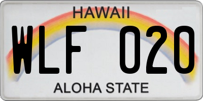 HI license plate WLF020