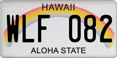 HI license plate WLF082